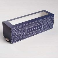 Коробка для макаронс "Present" 18*5,5*5,5см