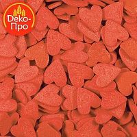 Посыпка сердечки красные больш., 50г.