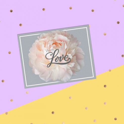 Открытка-комплимент "With big love" сердечки, 8*6см