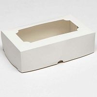 Коробка под зефир, белая с окошком 25*15*7см