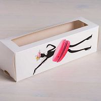 Коробка для макаронс "Present for you" 18*5,5*5,5см