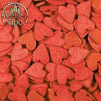 Посыпка сердечки красные, 50г.